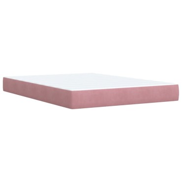 vidaXL Κρεβάτι Boxspring με Στρώμα Ροζ 160x200cm Βελούδινο 1 τεμ. - Διπλό