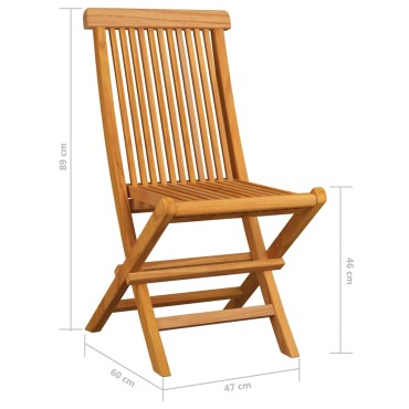 vidaXL Καρέκλες Κήπου 8 τεμ. Μασίφ Ξύλο Teak με Κόκκινα Καρό Μαξιλάρια 47x60x89cm