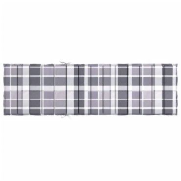 vidaXL Μαξιλάρι Ξαπλώστρας Γκρι Καρό 200x60x3cm από Ύφασμα Oxford