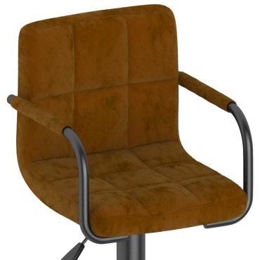 vidaXL Σκαμπό Μπαρ 2 τεμ. Καφέ Βελούδινα 48x47x(90-111)cm