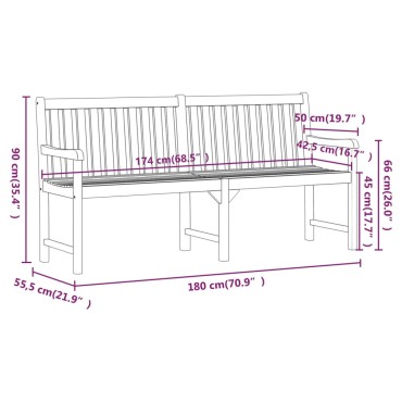 vidaXL Παγκάκι Κήπου από Μασίφ Ξύλο Ακακίας 180x55,5x90cm 1 τεμ.