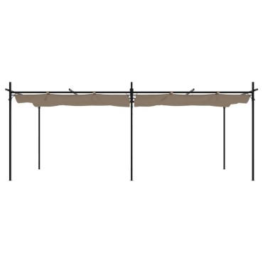 vidaXL Πέργκολα με Πτυσσόμενη Οροφή Taupe 589 x 292 x 230 εκ.