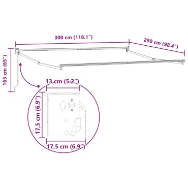 vidaXL Τέντα Πτυσσόμενη Ανθρακί και Λευκή 4x3 μ. Ύφασμα και Αλουμίνιο