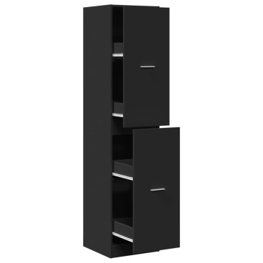 vidaXL Συρταριέρα Γενικής Χρήσης Μαύρο 40x41x174,5cm Επεξ. Ξύλο 1 τεμ.