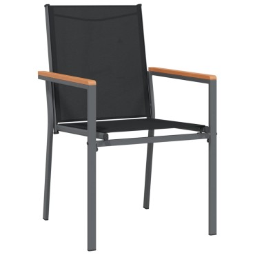vidaXL Καρέκλες Κήπου 2 τεμ. Μαύρο 55x61,5x90cm από Textilene/Ατσάλι