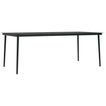 vidaXL Σετ Τραπεζαρίας Κήπου 9 τεμ. Καφέ/Μαύρο 200x100x74cm