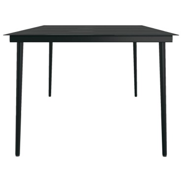 vidaXL Σετ Τραπεζαρίας Κήπου 9 τεμ. Καφέ/Μαύρο 200x100x74cm