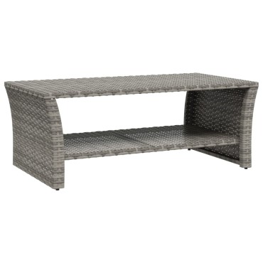 vidaXL Τραπεζάκι Σαλονιού Γκρι 100x50x40cm από Συνθετικό Ρατάν 1 τεμ.