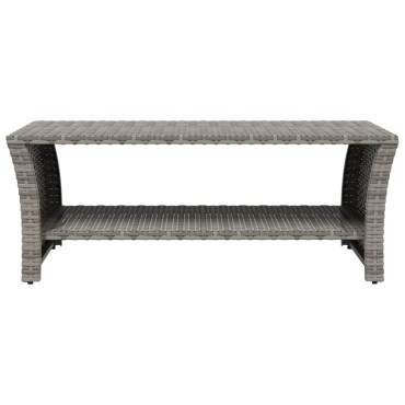 vidaXL Τραπεζάκι Σαλονιού Γκρι 100x50x40cm από Συνθετικό Ρατάν 1 τεμ.
