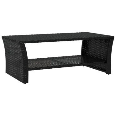 vidaXL Τραπεζάκι Σαλονιού Μαύρο 100x50x40cm από Συνθετικό Ρατάν 1 τεμ.