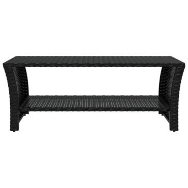 vidaXL Τραπεζάκι Σαλονιού Μαύρο 100x50x40cm από Συνθετικό Ρατάν 1 τεμ.
