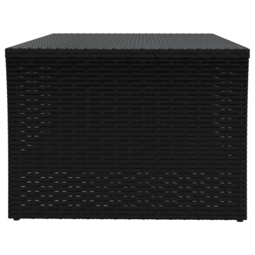 vidaXL Τραπεζάκι Σαλονιού Μαύρο 100x50x40cm από Συνθετικό Ρατάν 1 τεμ.
