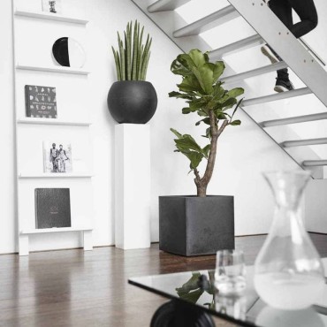 Capi Γλάστρα Urban Smooth Τετράγωνη Μαύρη 40 x 40 x 40 εκ. KBL903