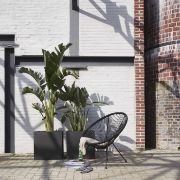 Capi Γλάστρα Urban Smooth Τετράγωνη Μαύρη 40 x 40 x 40 εκ. KBL903