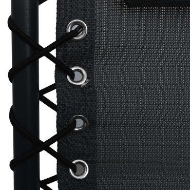 vidaXL Σεζλόνγκ Πτυσσόμενη Μαύρη από Textilene 65x50x111cm 1 τεμ.