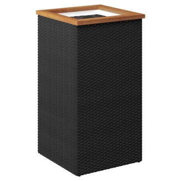 vidaXL Ζαρντινιέρα Μαύρη 40 x 40 x 80 εκ. από Συνθετικό Ρατάν