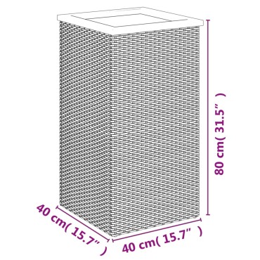 vidaXL Ζαρντινιέρα Μαύρη 40 x 40 x 80 εκ. από Συνθετικό Ρατάν