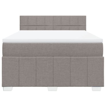 vidaXL Κρεβάτι Boxspring με Στρώμα Taupe 160x200 εκ. Υφασμάτινο