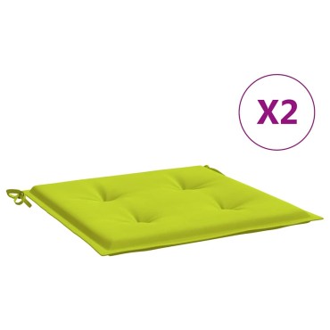 vidaXL Μαξιλάρια Καρέκλας Κήπου 2 τεμ. Αν. Πράσινο 50x50x4cm Ύφασμα