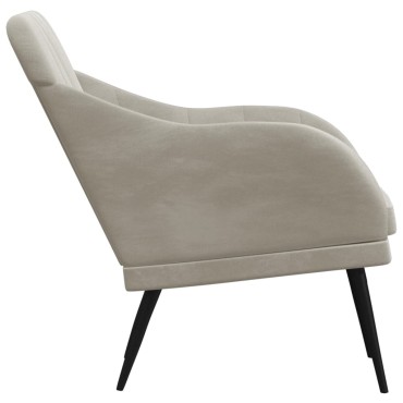 vidaXL Πολυθρόνα Ανοιχτό Γκρι 63x76x80cm Βελούδινη 1 τεμ.