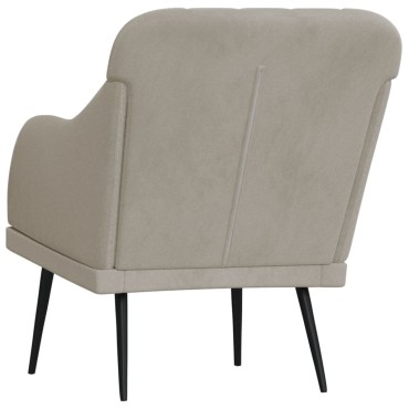 vidaXL Πολυθρόνα Ανοιχτό Γκρι 63x76x80cm Βελούδινη 1 τεμ.