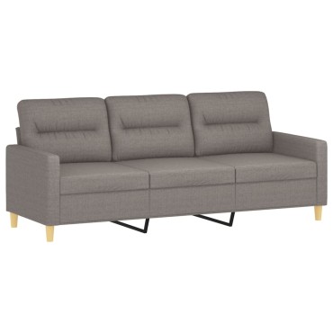 vidaXL Σετ Σαλονιού 3 τεμ. Taupe από Ύφασμα 138x77x80cm  Διθέσιος Τριθέσιος