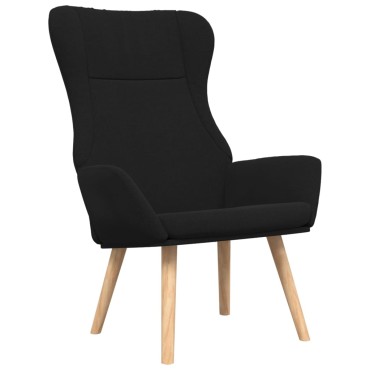 vidaXL Πολυθρόνα Relax Μαύρο Υφασμάτινη με Υποπόδιο 70x77x94cm 1 τεμ.