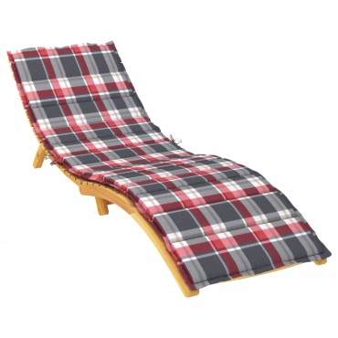 vidaXL Μαξιλάρι Ξαπλώστρας Κόκκινο Καρό 200x70x3cm από Ύφασμα Oxford
