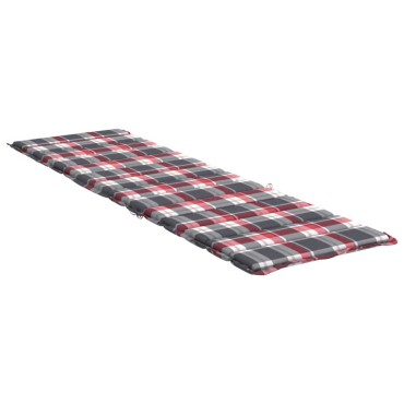 vidaXL Μαξιλάρι Ξαπλώστρας Κόκκινο Καρό 200x70x3cm από Ύφασμα Oxford