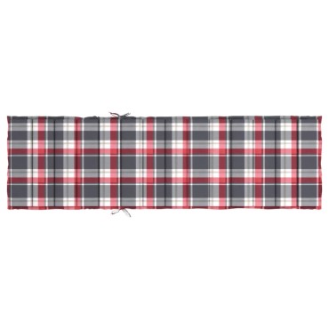 vidaXL Μαξιλάρι Ξαπλώστρας Κόκκινο Καρό 200x70x3cm από Ύφασμα Oxford