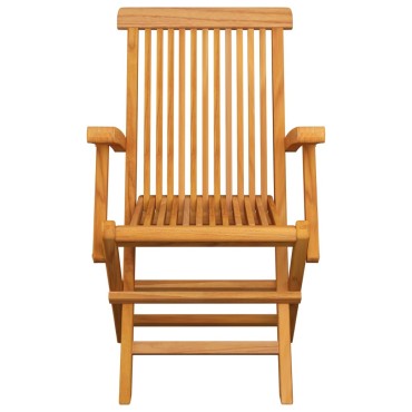 vidaXL Καρέκλες Κήπου 8 τεμ. Μασίφ Ξύλο Teak με Κόκκινα Καρό Μαξιλάρια 55x60x89cm