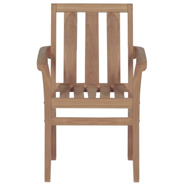vidaXL Καρέκλες Κήπου 2 τεμ. Μασίφ Ξύλο Teak με Φωτ. Πράσινα Μαξιλάρια 58x50x89cm
