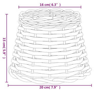 vidaXL Καπέλο Φωτιστικού Λευκό Ø20x15 εκ. από Wicker