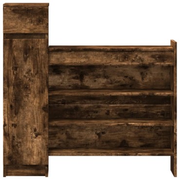 vidaXL Παπουτσοθήκη Καπνιστή Δρυς 100,5x28x100cm από Επεξεργ. Ξύλο
