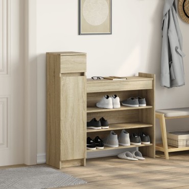 vidaXL Παπουτσοθήκη Sonoma Δρυς 100,5x28x100cm από Επεξεργασμένο Ξύλο