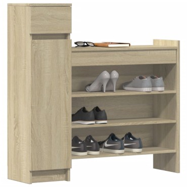 vidaXL Παπουτσοθήκη Sonoma Δρυς 100,5x28x100cm από Επεξεργασμένο Ξύλο