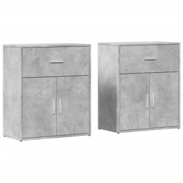 vidaXL Βοηθητικά Ντουλάπια 2 τεμ. Γκρι Σκυρ. 60x31x70cm Επεξεργ. Ξύλο