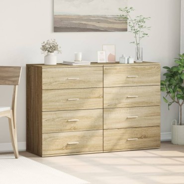 vidaXL Βοηθητικά Ντουλάπια 2 τεμ. Sonoma Δρυς 60x39x80cm Επεξεργ. Ξύλο