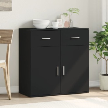 vidaXL Ραφιέρα Μαύρη 79x38x80cm από Επεξεργασμένο Ξύλο 1 τεμ.