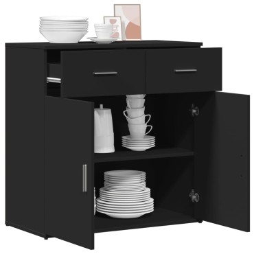 vidaXL Ραφιέρα Μαύρη 79x38x80cm από Επεξεργασμένο Ξύλο 1 τεμ.