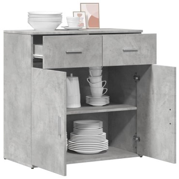 vidaXL Ντουλάπι Γκρι Σκυροδέματος 79x38x80cm Επεξεργασμένο Ξύλο 1 τεμ.