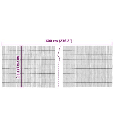 vidaXL Καλαμωτή 600x80cm Μπαμπού