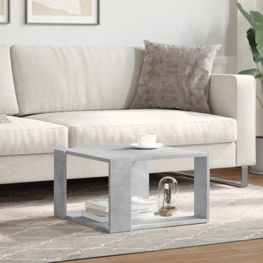 vidaXL Τραπεζάκι Σαλονιού Γκρι Σκυροδ. 51,5x51,5x30cm Επεξεργασμ. Ξύλο 1 τεμ.