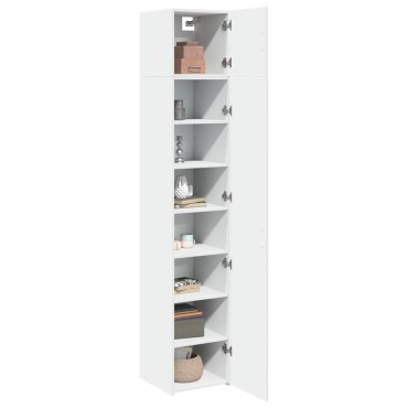 vidaXL Ντουλάπι Αποθήκευσης Στενό Λευκό 40x42,5x225cm Επεξεργ. Ξύλο 1 τεμ.