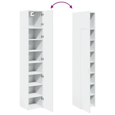 vidaXL Ντουλάπι Αποθήκευσης Στενό Λευκό 40x42,5x225cm Επεξεργ. Ξύλο 1 τεμ.