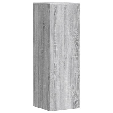 vidaXL Βάσεις Φυτών 2 Τεμ. Γκρι Sonoma 33x33x100εκ. Επεξεργασμένο Ξύλο