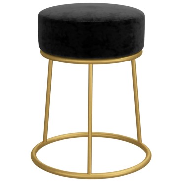 vidaXL Στρογγυλό Σκαμπό Hocker Μαύρο Βελούδινο 30x38cm