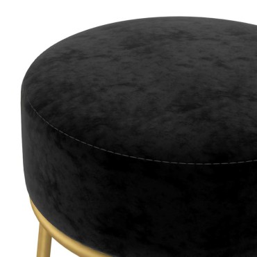 vidaXL Στρογγυλό Σκαμπό Hocker Μαύρο Βελούδινο 30x38cm
