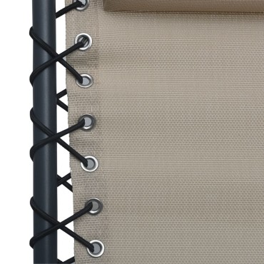 vidaXL Σεζλόνγκ Πτυσσόμενη Taupe από Textilene 65x50x111cm 1 τεμ.