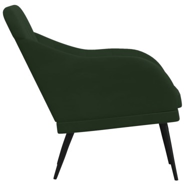 vidaXL Πολυθρόνα Σκούρο Πράσινο 63x76x80cm Βελούδινη 1 τεμ.